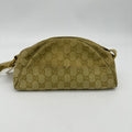 Gucci Beige Canvas Monogram Clutch Wristlet Small