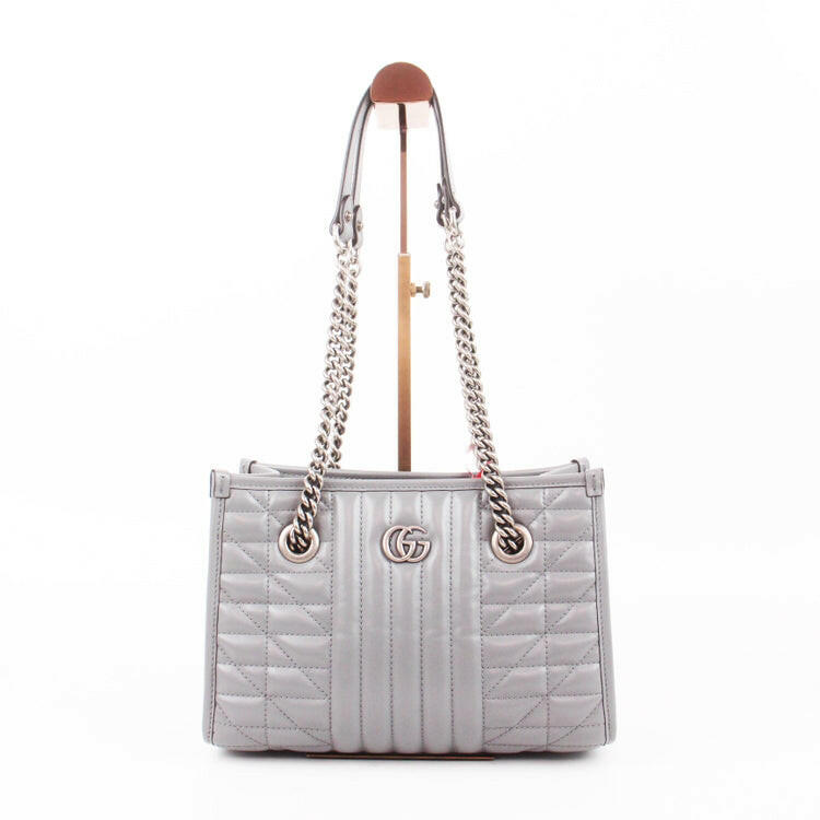 Gucci GG Marmont MatelassÃƒÆ’Ã‚Â© Leather Medium Shoulder Bag - Light Gray
