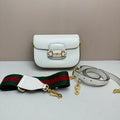 Gucci Horsebit Leather 2-Way Crossbody Bag White MeDiorum