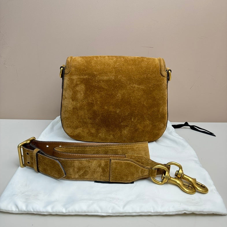 Gucci Horsebit Suede Leather Crossbody Bag - Brown, MeDiorum
