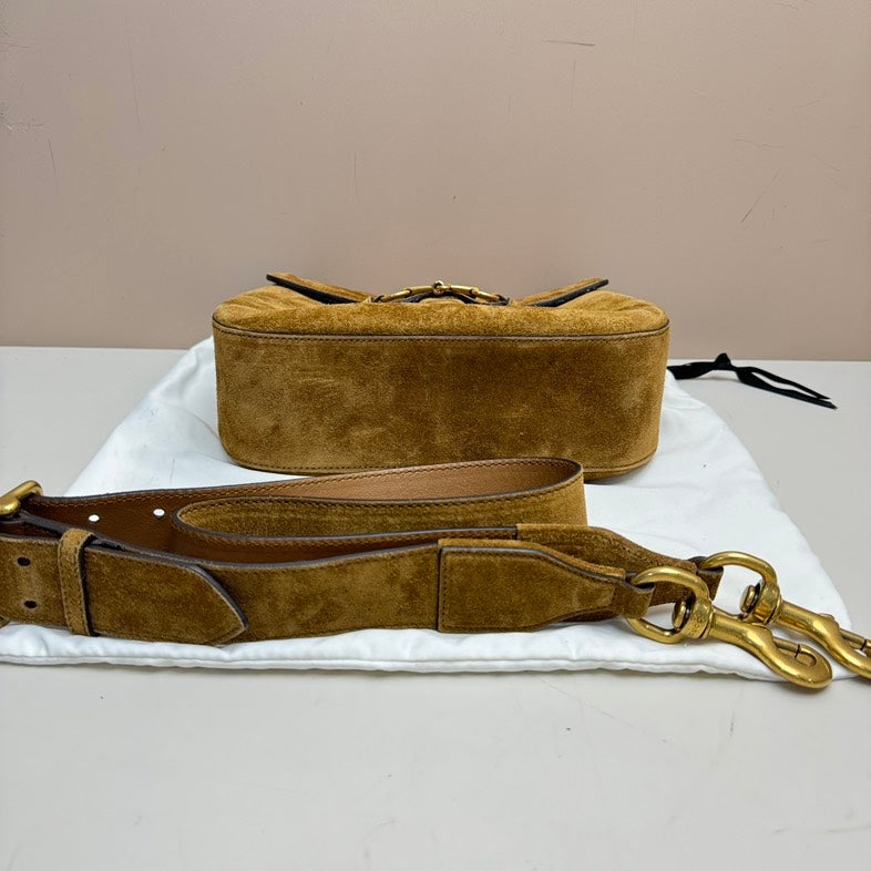 Gucci Horsebit Suede Leather Crossbody Bag - Brown, MeDiorum