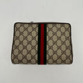 Gucci Beige Multicolor Canvas Leather Medium Clutch & Wristlet