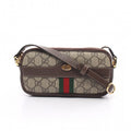 Gucci OphiDiora Gucci Supreme Canvas Mini Crossbody Bag - Beige and Ebony Brown - Small Size