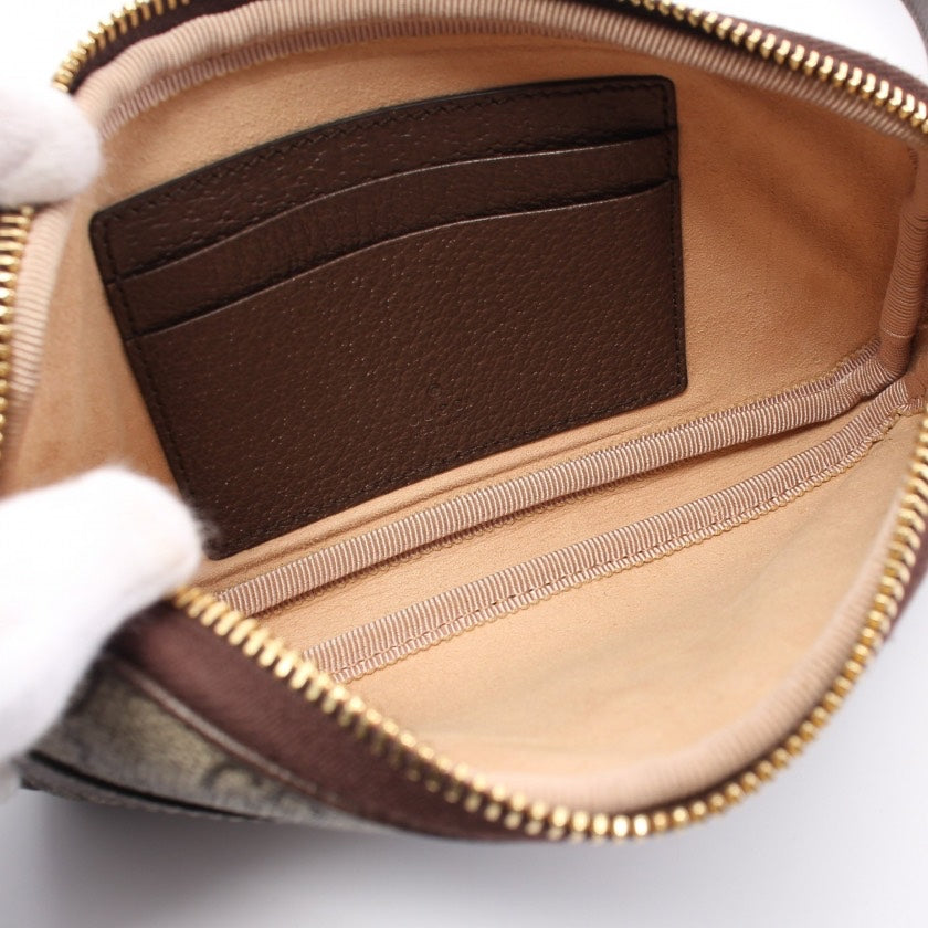 Gucci OphiDiora Gucci Supreme Canvas Mini Crossbody Bag - Beige and Ebony Brown - Small Size