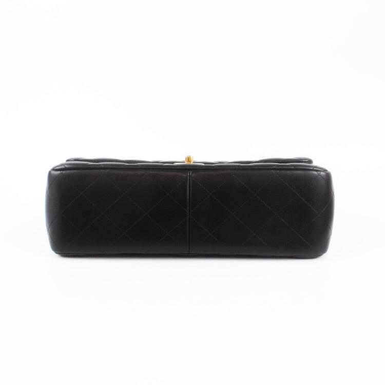 Chanel CF Classic Flap Jumbo Black Lambskin Bag 2019