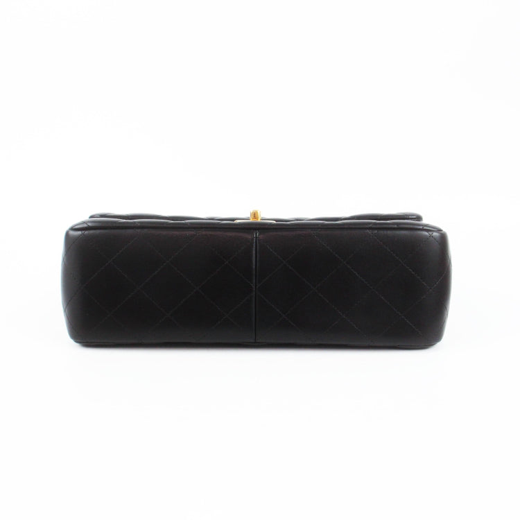 Chanel CF Classic Flap Jumbo Black Lambskin Bag 2019