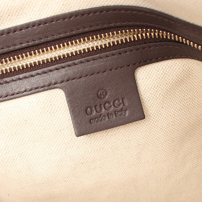Gucci NiCeline Micro Guccissima Dark Brown PVC Leather 2-Way Handbag with Shoulder Strap