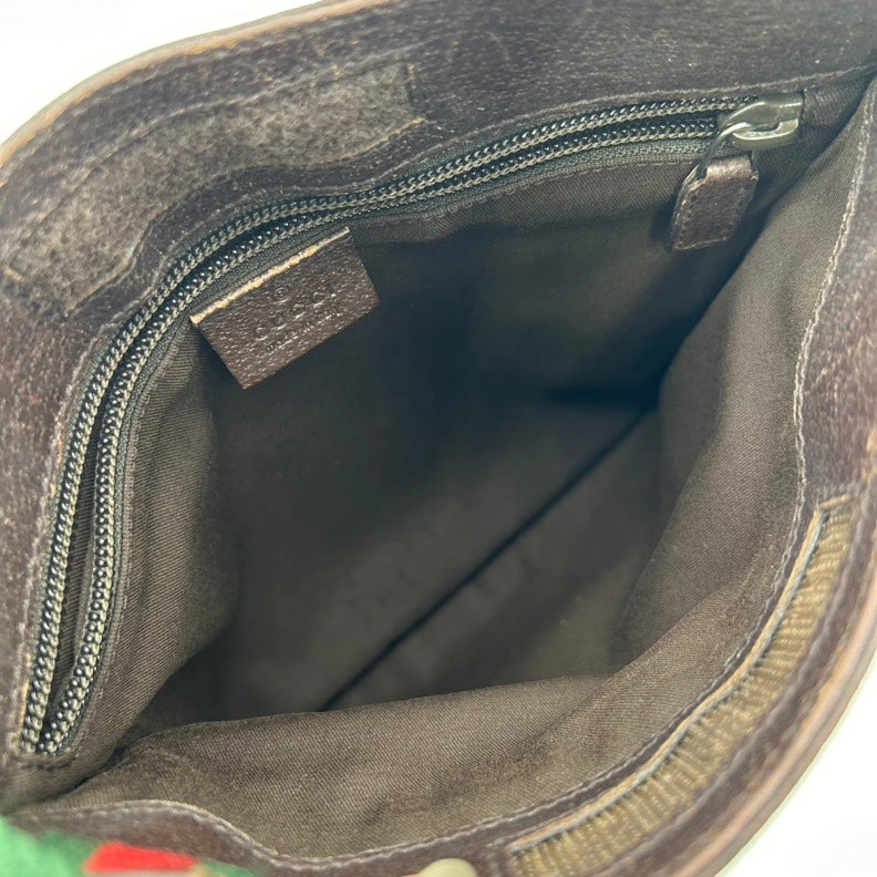 Gucci Beige Brown Canvas Leather Crossbody Bag MeDiorum