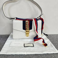 Gucci SyLouis Vuittonie White Leather Shoulder Bag with Dustbag