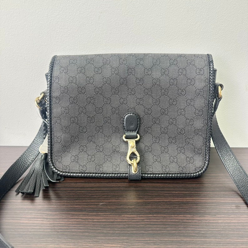 Gucci Gucci Canvas Leather Crossbody Black MeDiorum Size