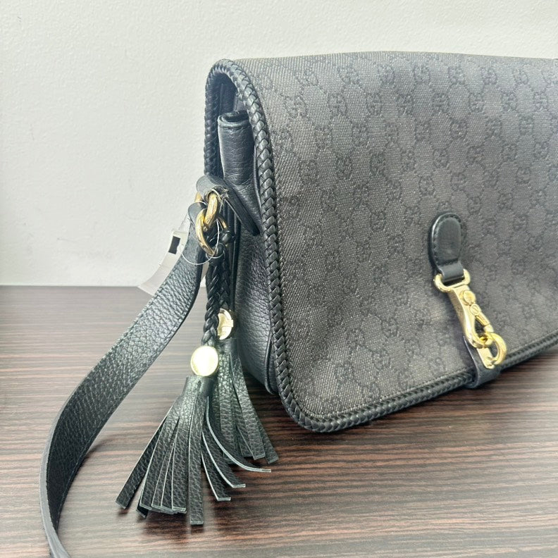 Gucci Gucci Canvas Leather Crossbody Black MeDiorum Size