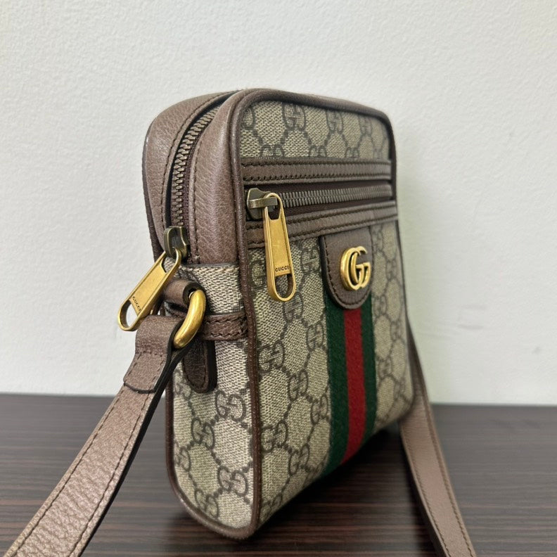 Gucci OphiDiora Brown Beige Gucci Supreme Canvas Crossbody Bag