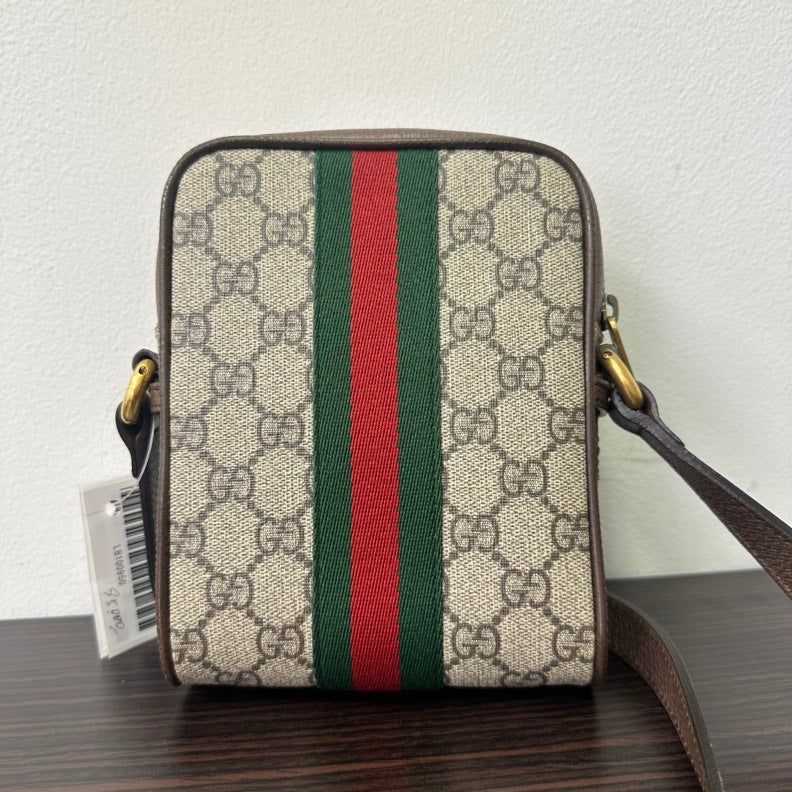 Gucci OphiDiora Brown Beige Gucci Supreme Canvas Crossbody Bag