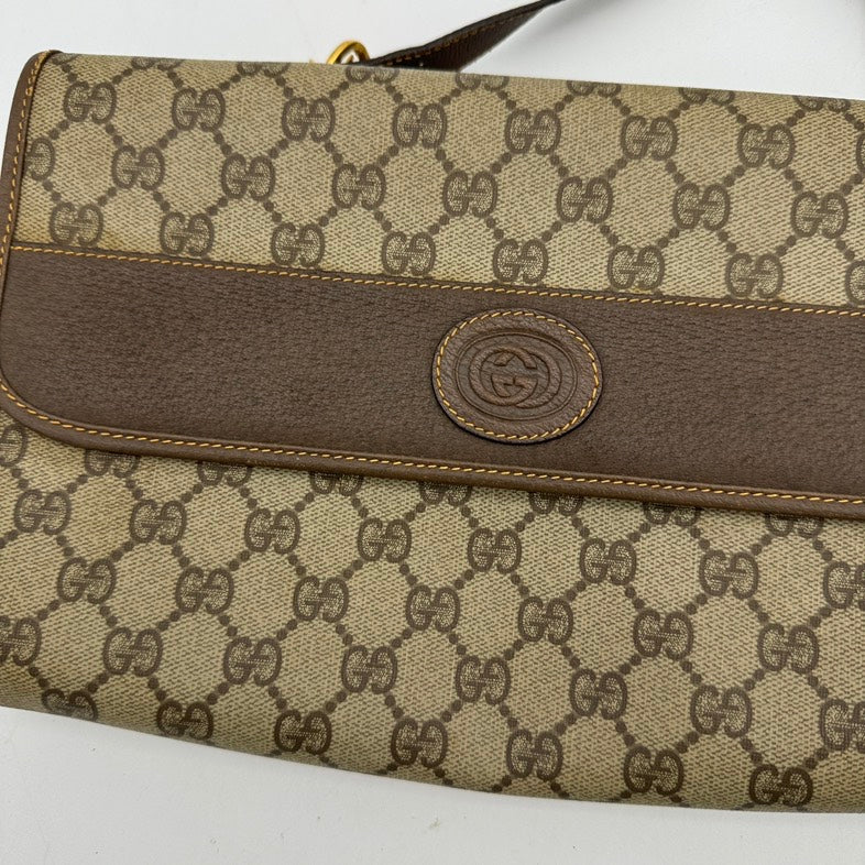 Gucci Canvas Brown Leather Crossbody Bag MeDiorum