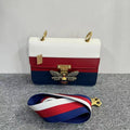 Gucci Queen Margaret White Red Blue Leather Crossbody Bag MeDiorum
