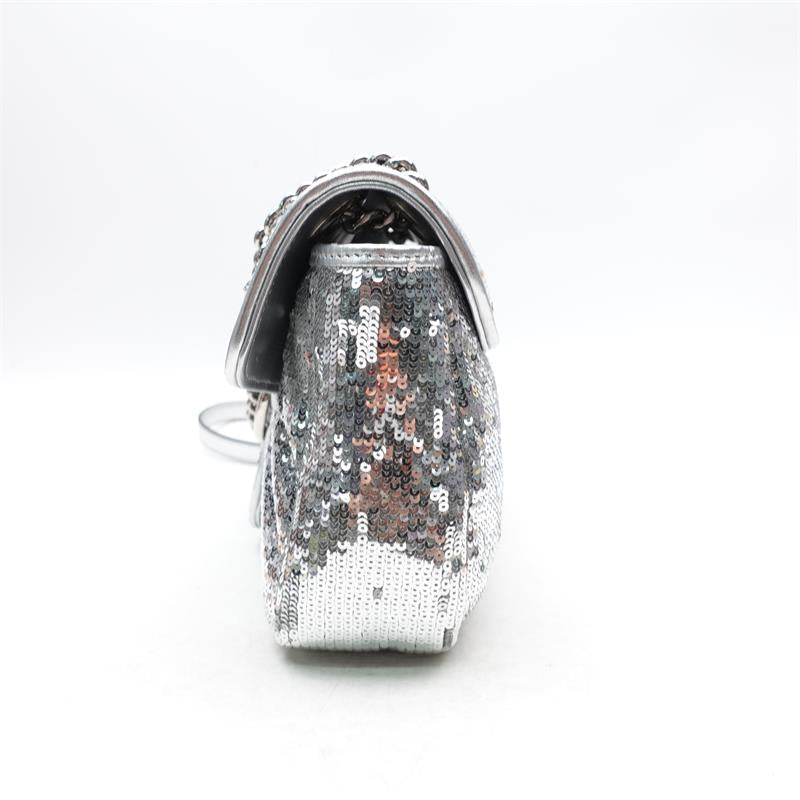 Gucci GG Marmont SiLouis Vuittoner Sequin Shoulder Bag Medium