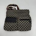 Gucci Canvas Beige Crossbody Bag with Black Leather Trim MeDiorum