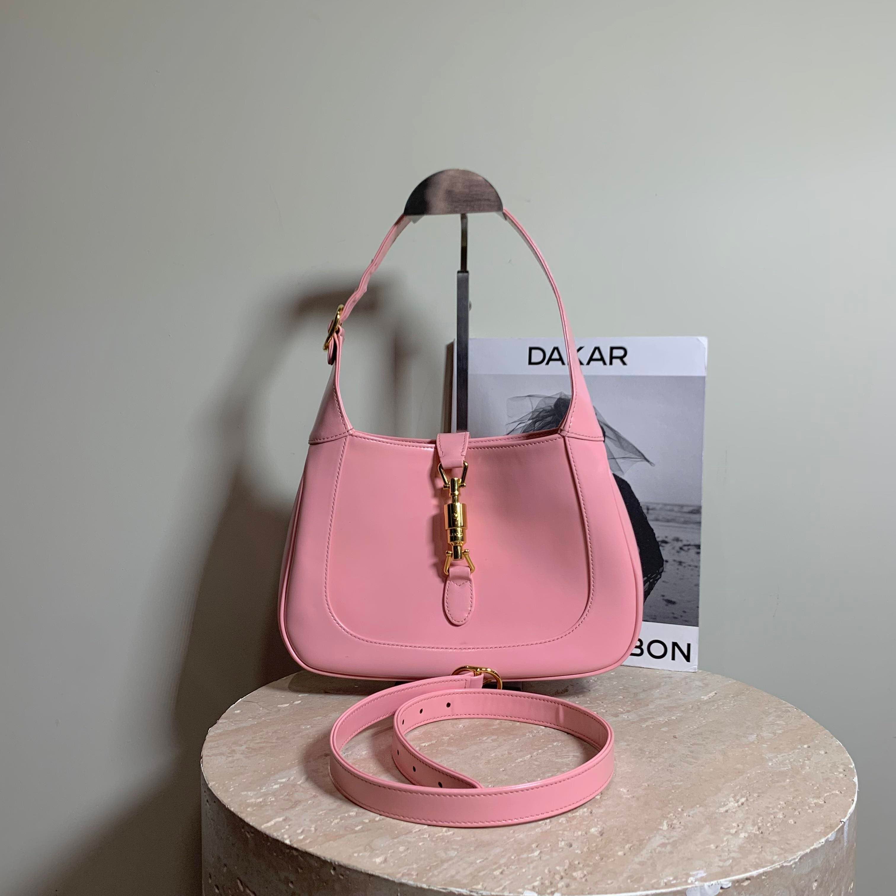 Gucci Jackie 1961 Pink Leather Small Shoulder Bag