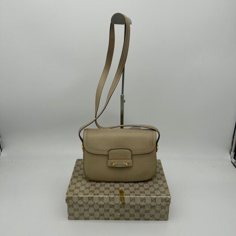 Gucci Beige Leather Crossbody Bag MeDiorum