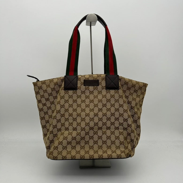 Gucci Canvas Leather Beige Crossbody Tote Bag MeDiorum