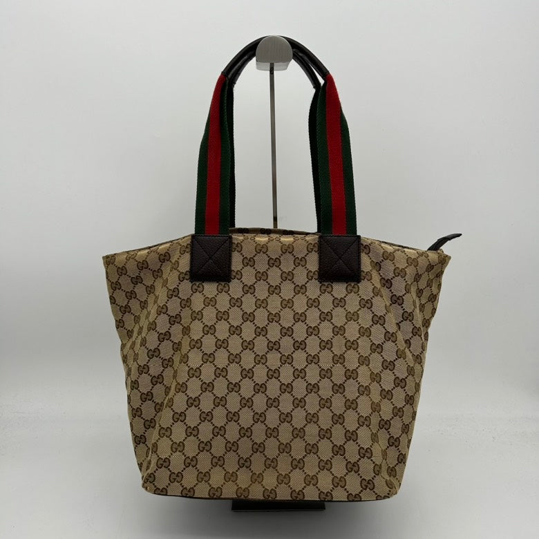 Gucci Canvas Leather Beige Crossbody Tote Bag MeDiorum