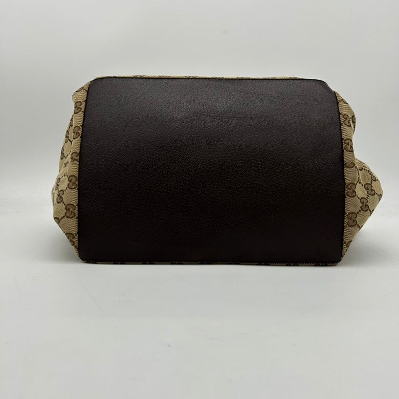 Gucci Canvas Leather Beige Crossbody Tote Bag MeDiorum