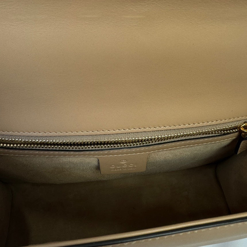 Gucci SyLouis Vuittonie Beige Leather Shoulder Bag 25cm
