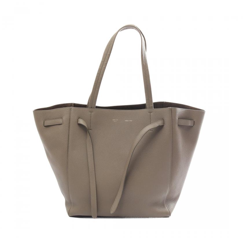 Celineline Phantom Small Gray Beige Leather Shoulder Tote Bag