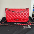 Chanel Classic Flap Bag Red Quilted Leather Medium Size