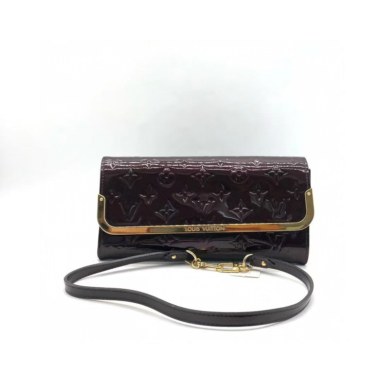 Louis Vuitton Patent Leather Crossbody Bag Burgundy MeDiorum