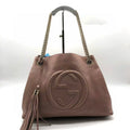 Gucci Soho Rose Beige Leather Chain Shoulder Bag Large