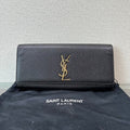 Saint Laurent YSL Black Leather Clutch 27x13x4cm