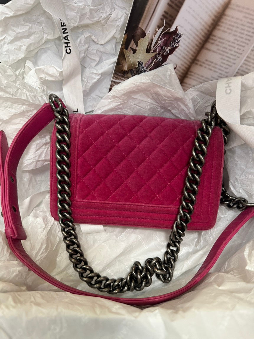 Chanel Rose Pink Small LeBoy Chain Crossbody Bag SiLouis Vuittoner Buckle