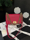Chanel LeBoy Rose Red Gold Buckle MeDiorum Crossbody Bag