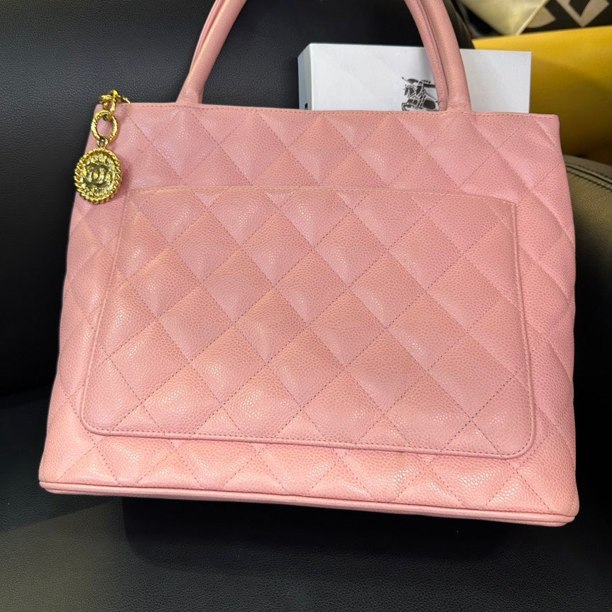 Chanel Cherry Blossom Pink Quilted Hilton Shoulder Bag 30cm