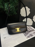 Celineline Arc de Triomphe Black Gold Baguette Shoulder Bag 20cm