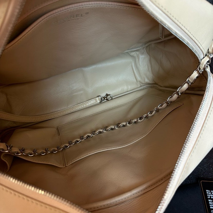 Chanel Milk Tea Quilted Leather Camera Chain Shoulder Bag