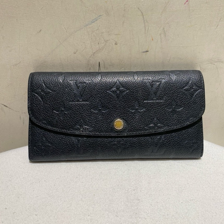 Louis Vuitton Black Monogram Leather Wallet Clutch