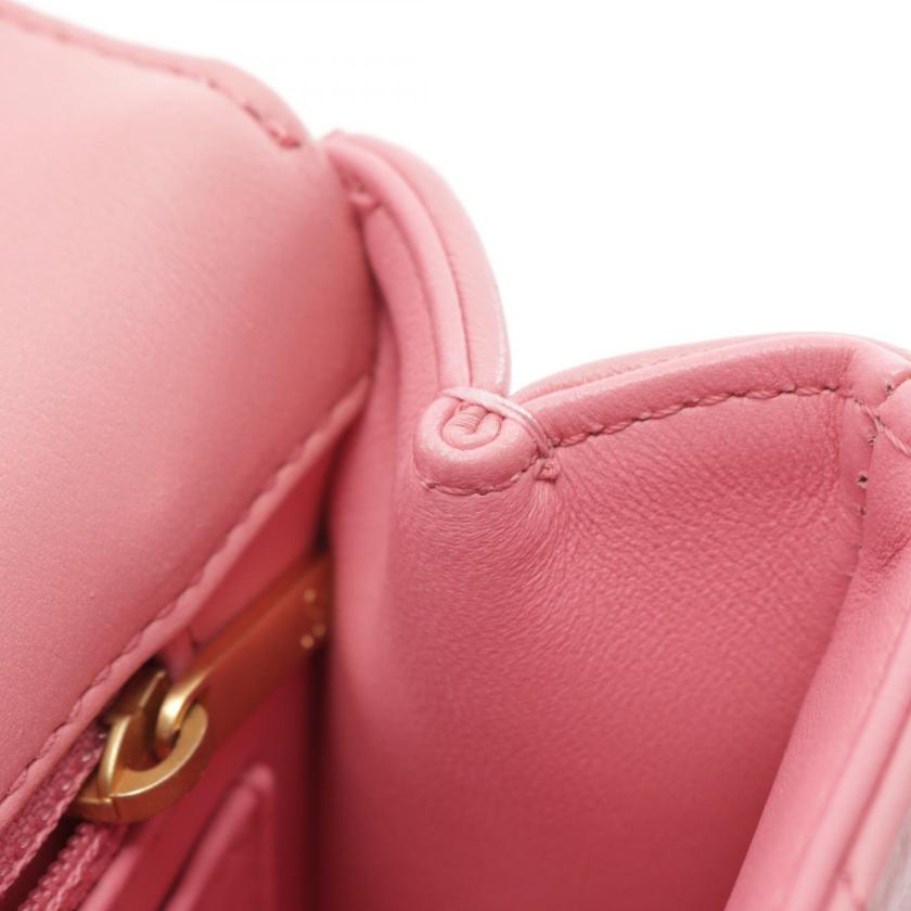 Chanel Matelasse Pink Lambskin Top Handle Flap Chain Shoulder Bag Gold Hardware 2WAY