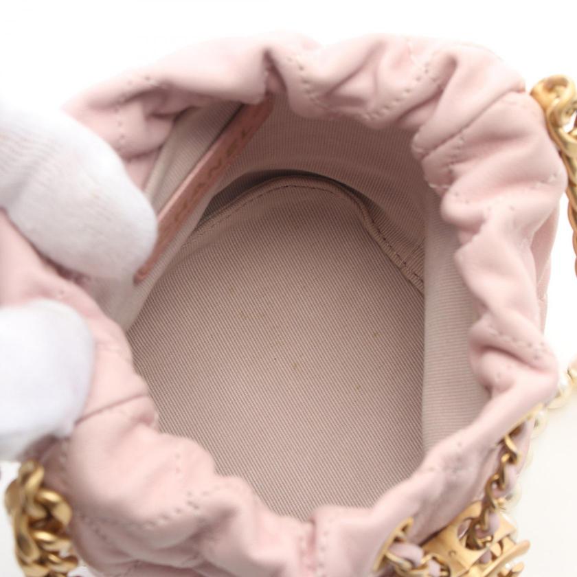 Chanel Matelasse Light Pink Lambskin Chain Shoulder Bag Gold Hardware