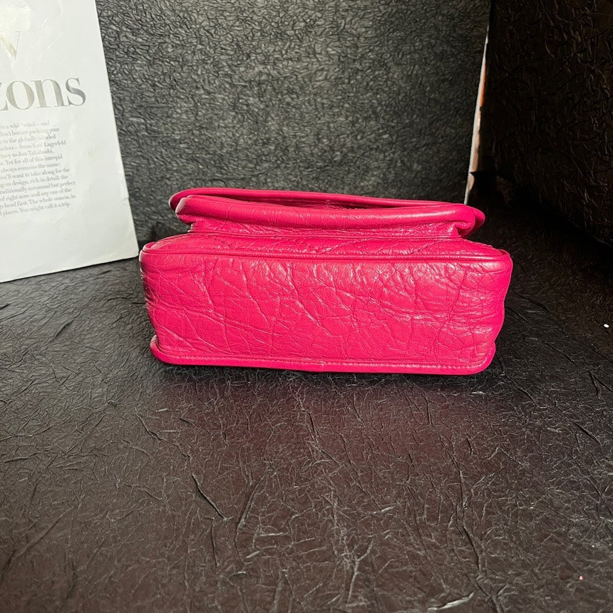 Yves Saint Laurent Rose Red Oil Wax Leather Small Niki Crossbody Bag