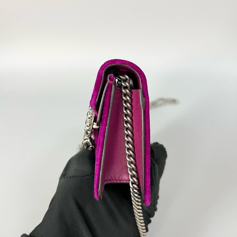 Gucci Dionysus Mini VeLouis Vuittonet Purple Shoulder Bag 16x10cm