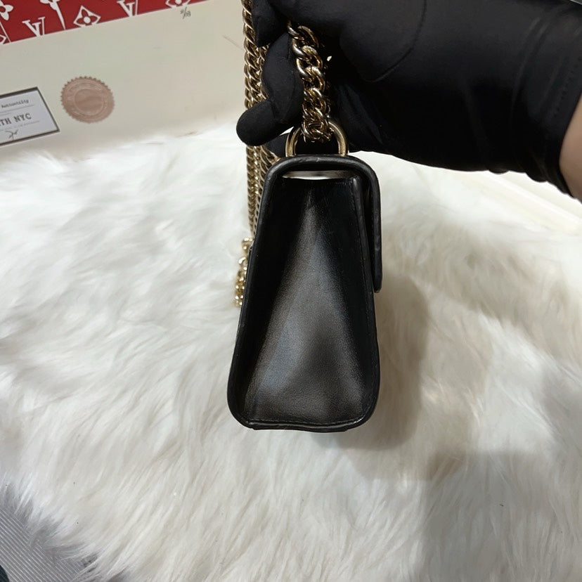 Gucci Padlock Black Leather Shoulder Bag Small