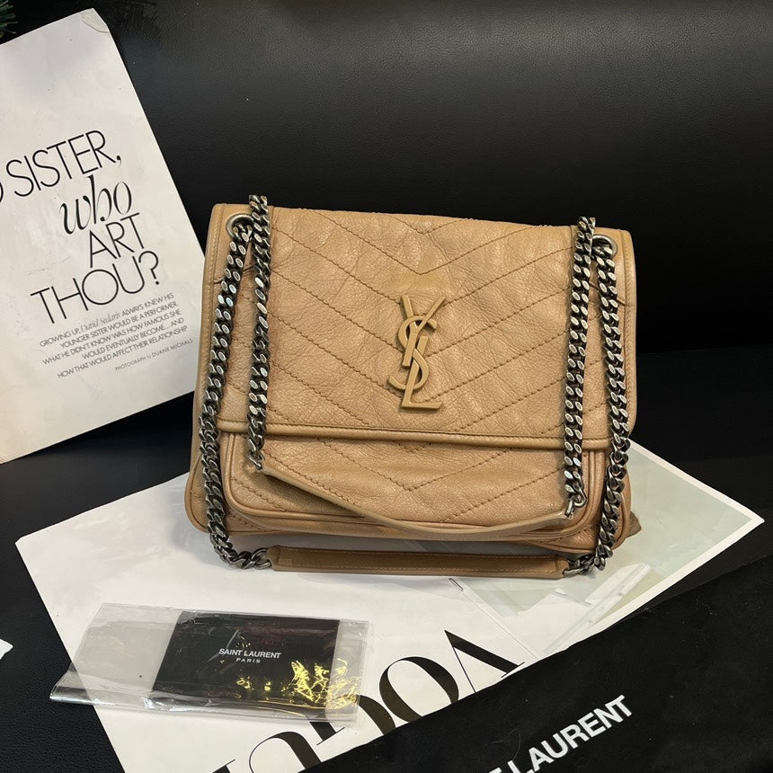 Saint Laurent MeDiorum Niki Crossbody Bag Milk Tea Color