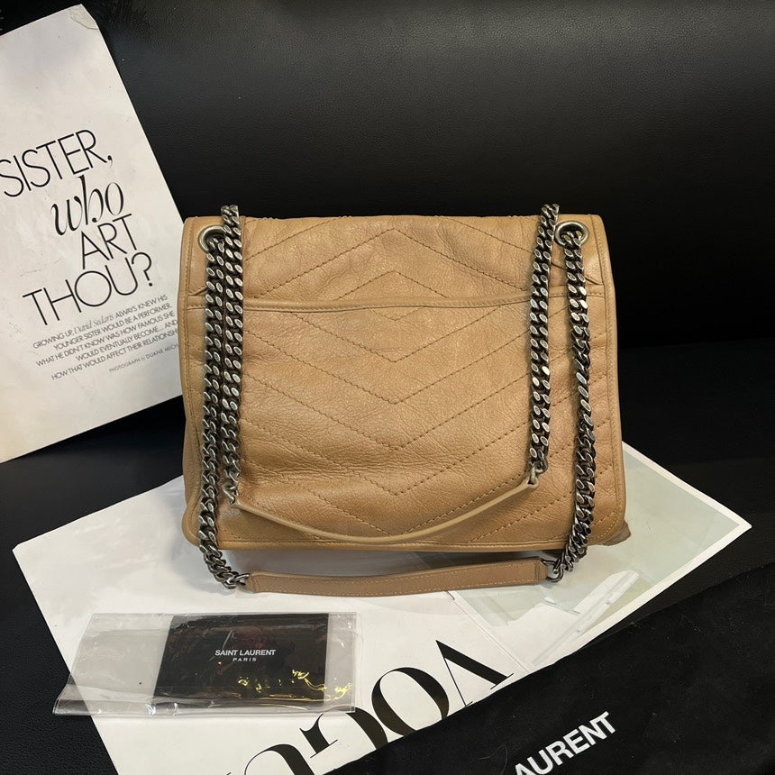Saint Laurent MeDiorum Niki Crossbody Bag Milk Tea Color