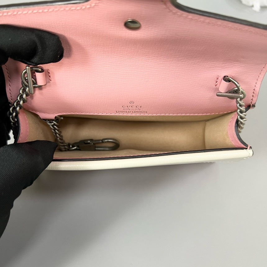 Gucci Dionysus WOC Pink Snake Print Shoulder Bag 17x10x4cm