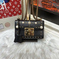 Gucci Black Padlock Shoulder Bag Studded Medium