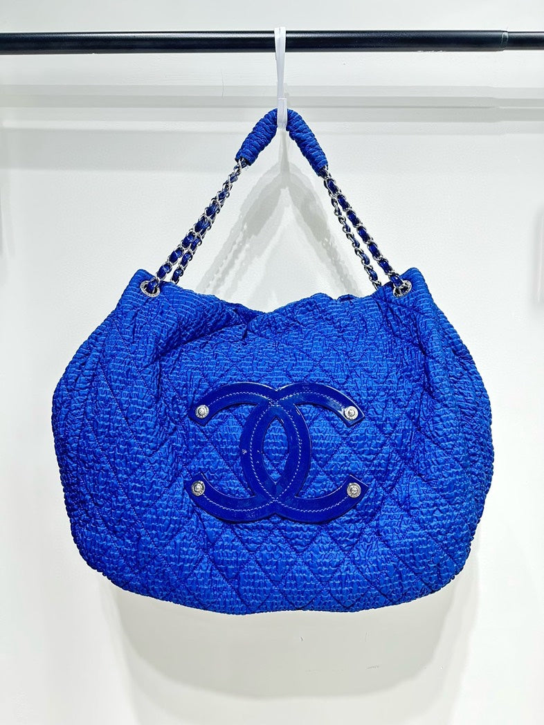 Chanel CC Blue Quilted Shoulder Bag Medium