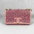 Chanel Pink Tweed Quilted Crossbody Bag MeDiorum