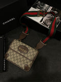 Gucci Monogram Tiger Beige Crossbody Bag